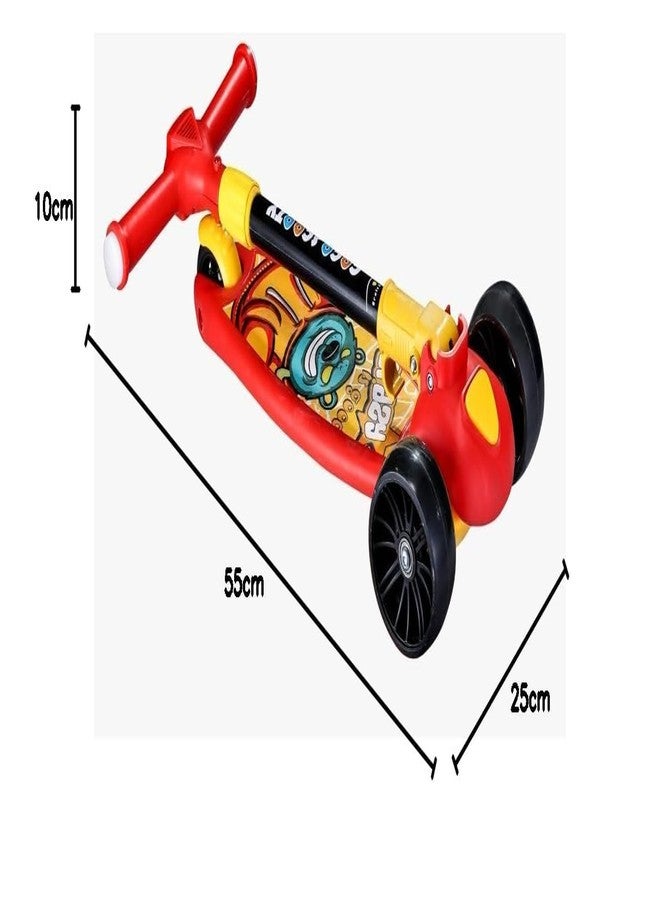 Drumstone (𝗦𝗽𝗲𝗰𝗶𝗮𝗹 𝟭𝟬 𝗬𝗲𝗮𝗿𝘀 𝗪𝗮𝗿𝗿𝗮𝗻𝘁𝘆) Adjustable Kick Scooter for Kids with LED Light-Up Wheels, Foldable Design, Sturdy Metal Frame, BIS & ISI Certified, Safe Outdoor Fun - Image 3